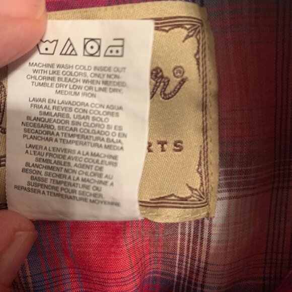 Plaid Wrangler Button Down Pearl Buttons EXCELLENT shape!! - Picture 5 of 6